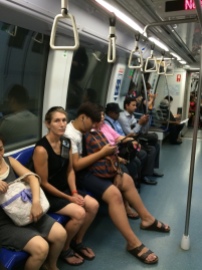 Libby on the MRT. Photo credit to CTJ